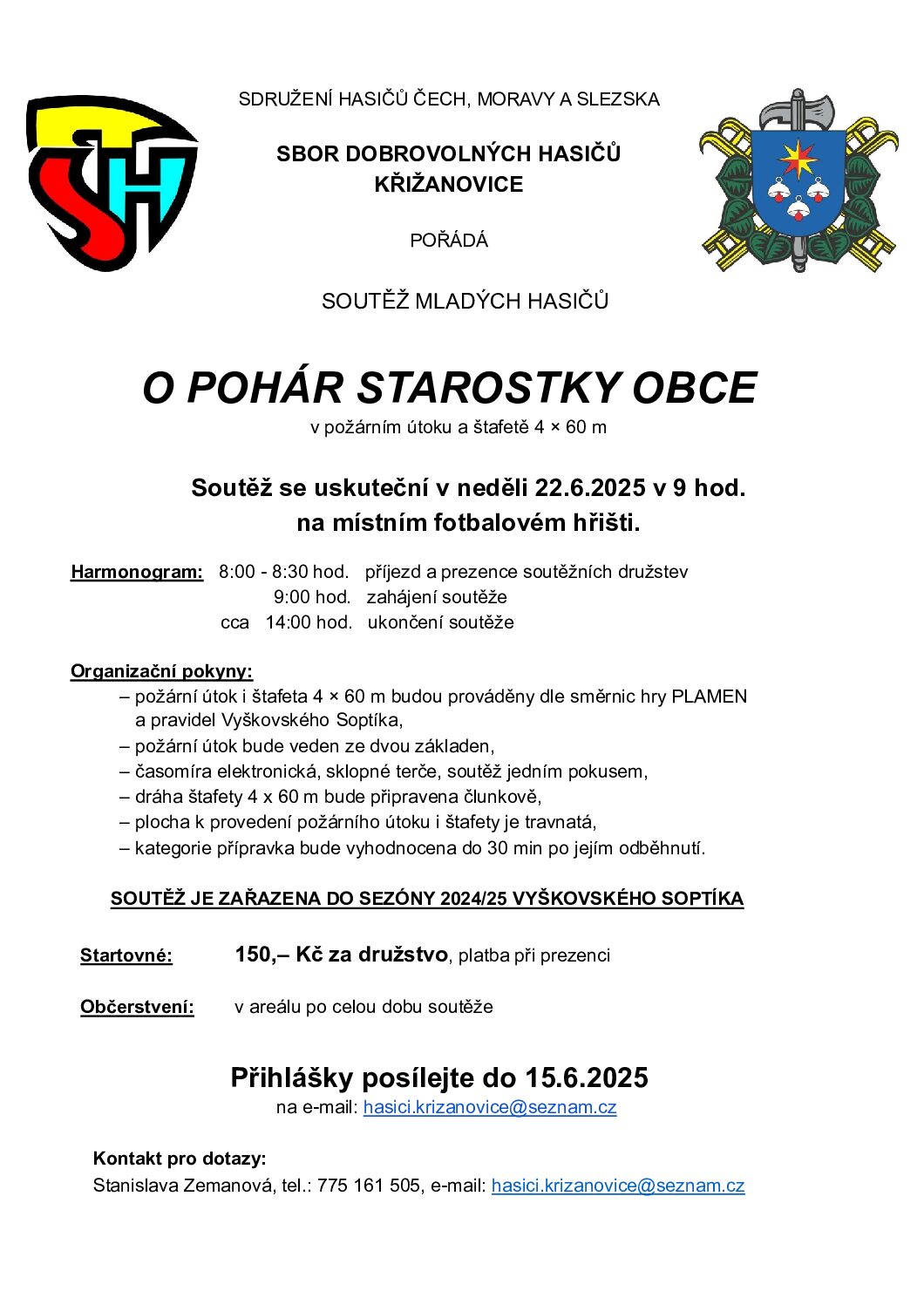 Soutěž Mladých hasičů 22.6.2025